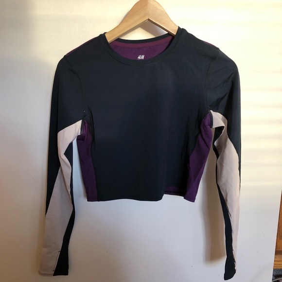 Long sleeve cropped exercise shirt - Picture 2 of 5